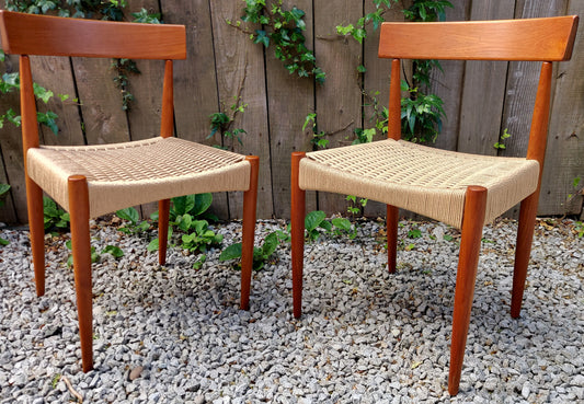 Mid Century Modern 2 MK200 Mogens Kold Corded chairs
