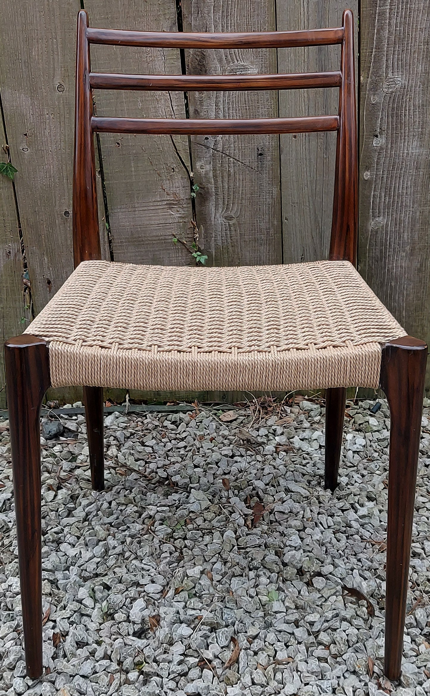 MCM Ladder Back Danish Papercord Statement/desk chair Walnut effect