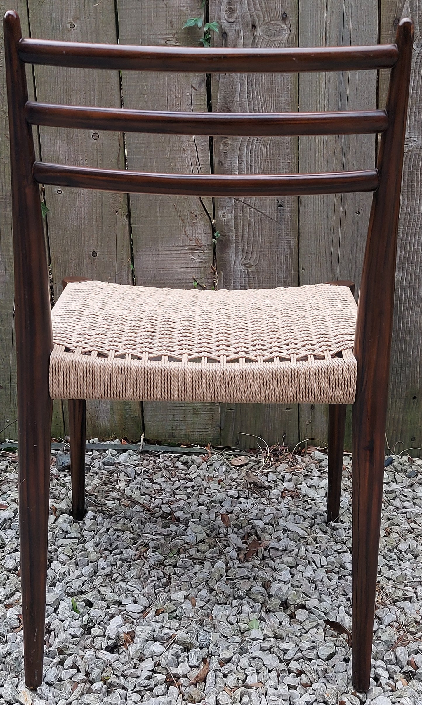 MCM Ladder Back Danish Papercord Statement/desk chair Walnut effect