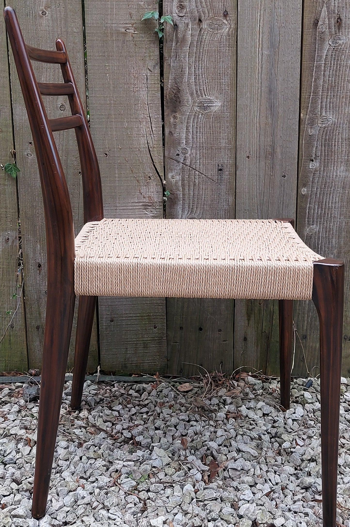 MCM Ladder Back Danish Papercord Statement/desk chair Walnut effect