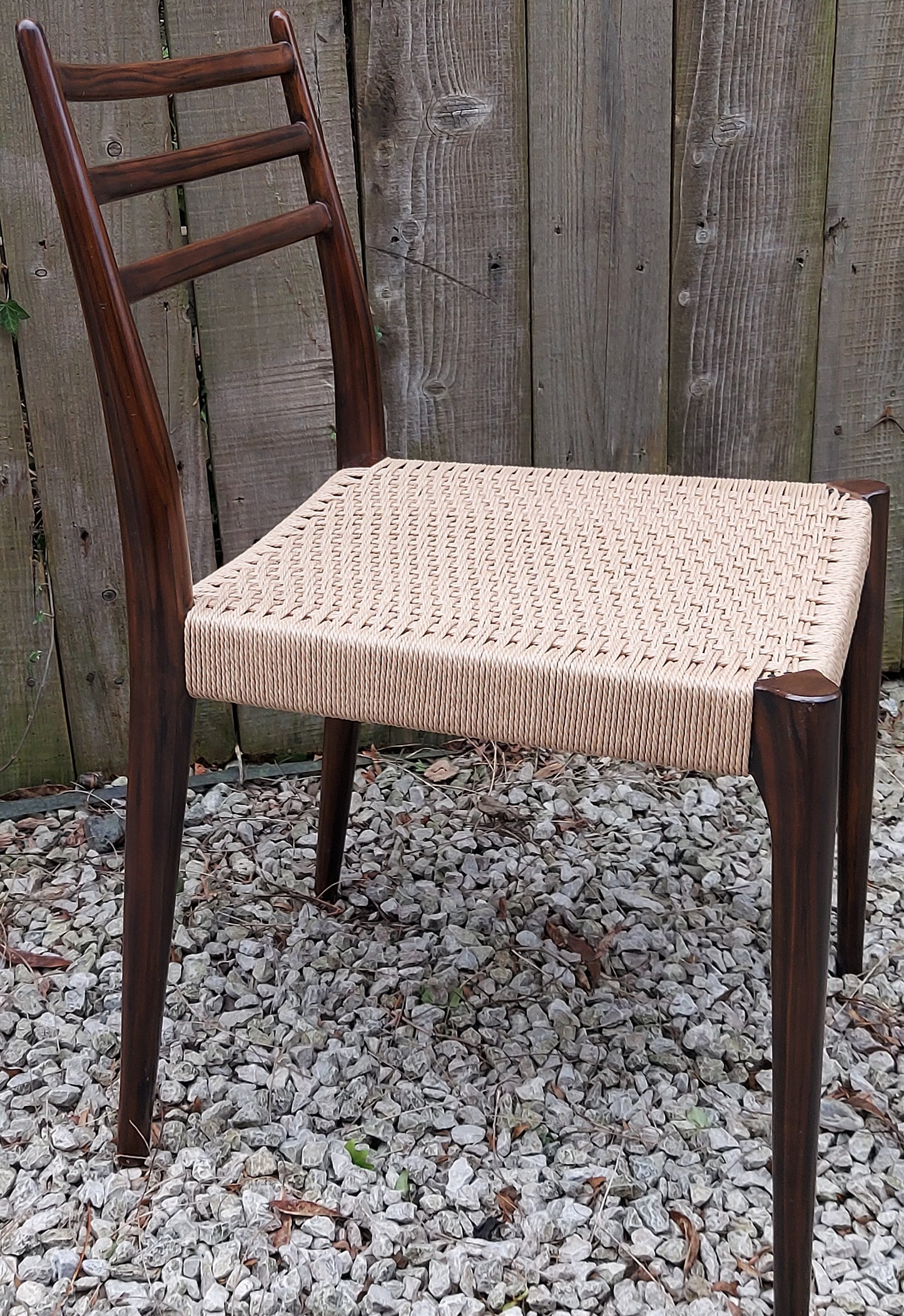 MCM Ladder Back Danish Papercord Statement/desk chair Walnut effect