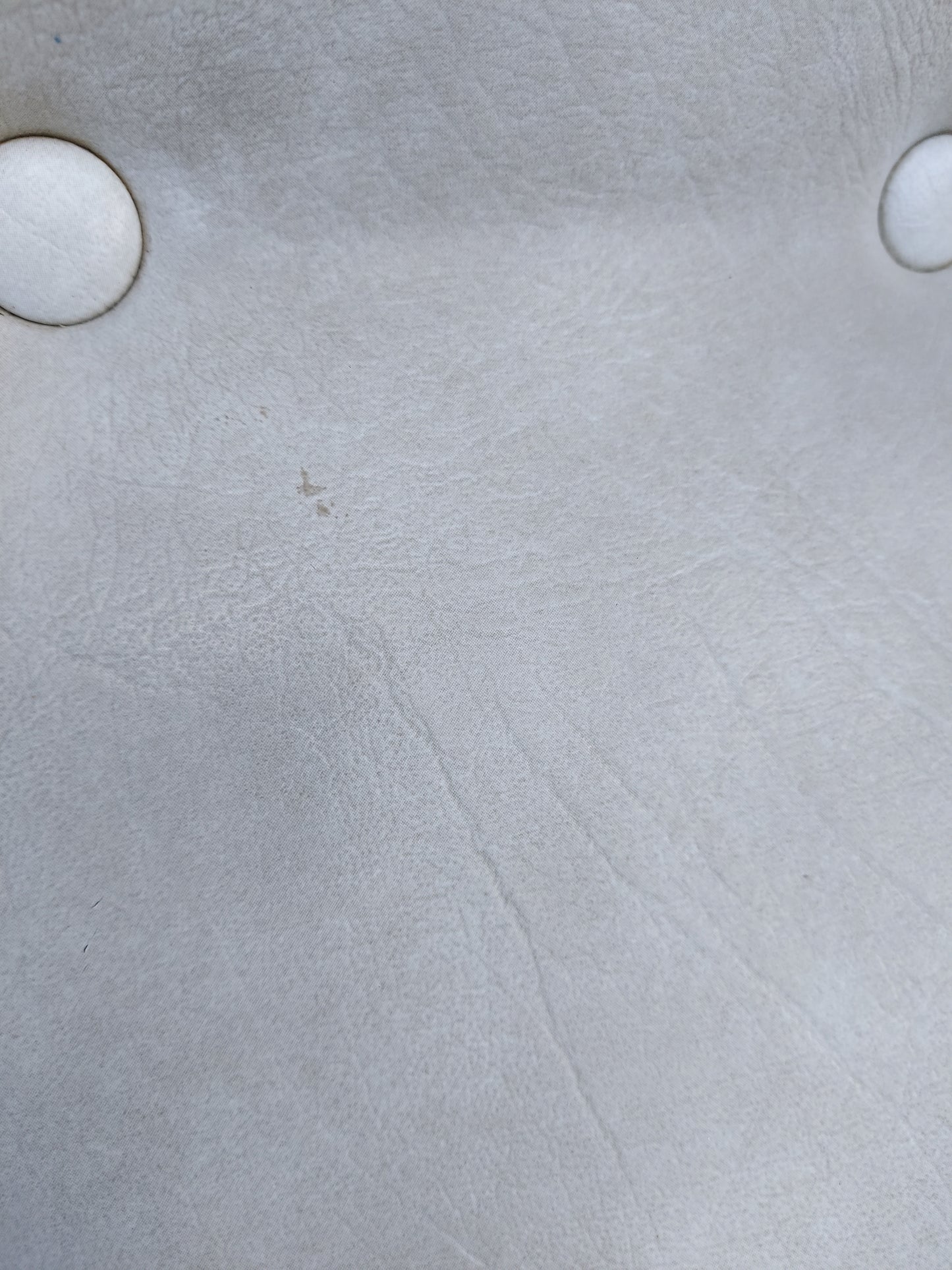 mid century modern pair atomic style cream vinyl swivel chairs