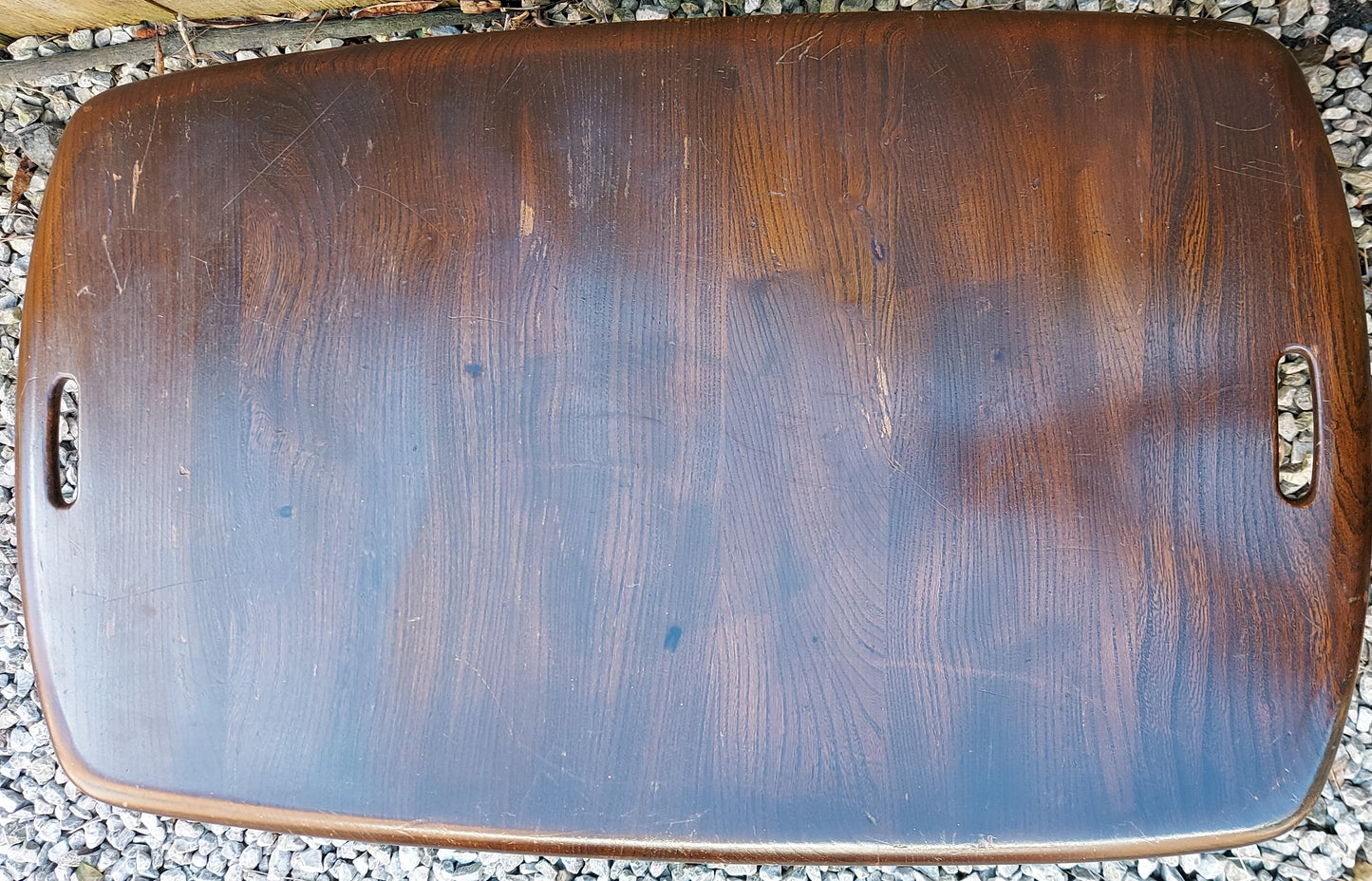 Mid century modern ercol butler tray traditional finish blue label