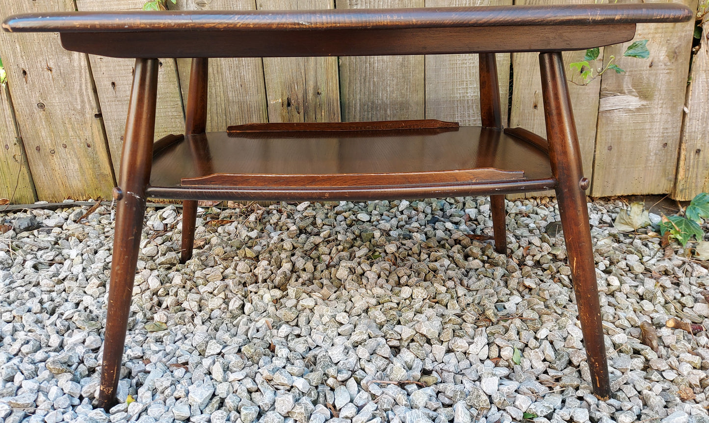 Mid century modern ercol butler tray traditional finish blue label