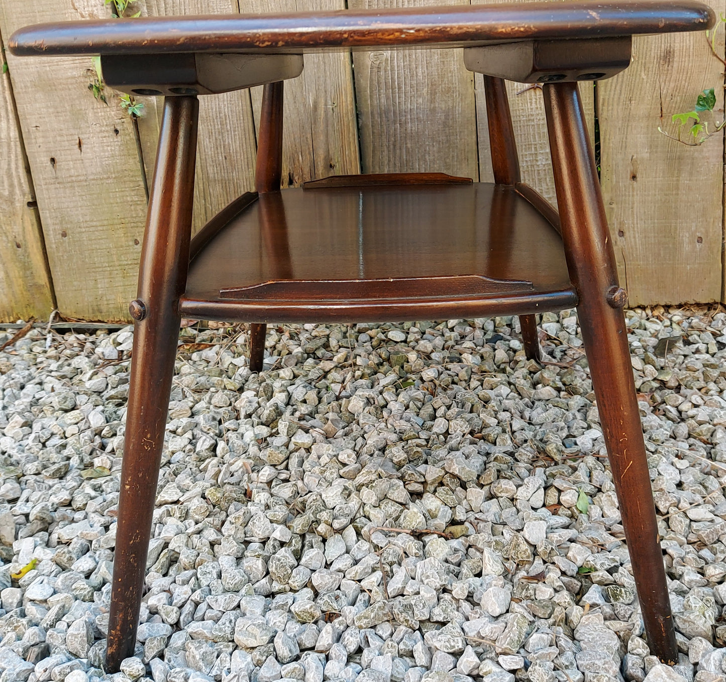 Mid century modern ercol butler tray traditional finish blue label