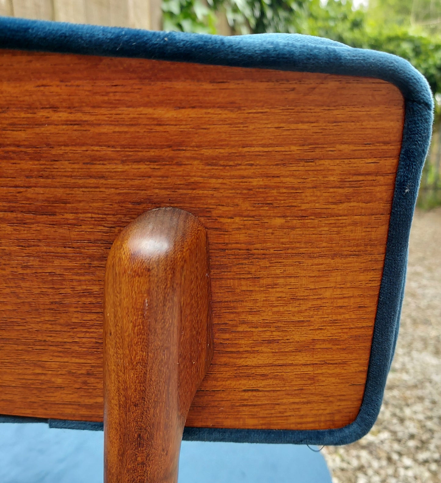 MCM 4 G Plan Fresco Dining Chairs dark blue velvet