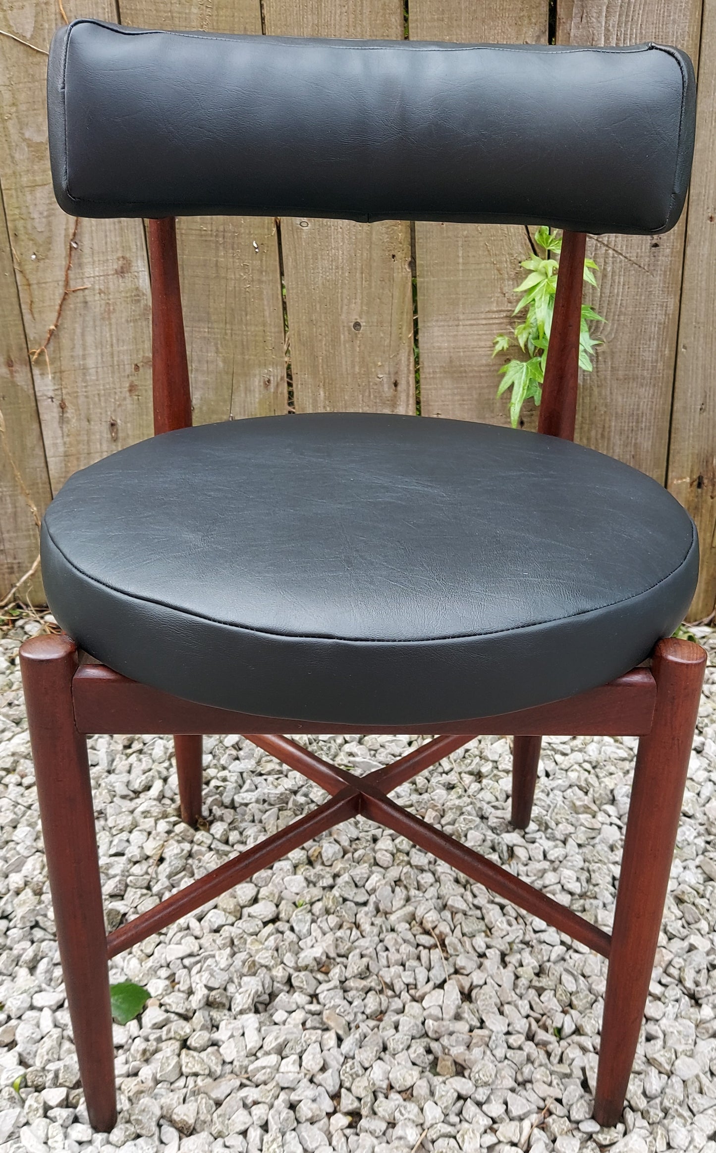 MCM 4 G Plan Fresco Dining Chairs Black Vinyl