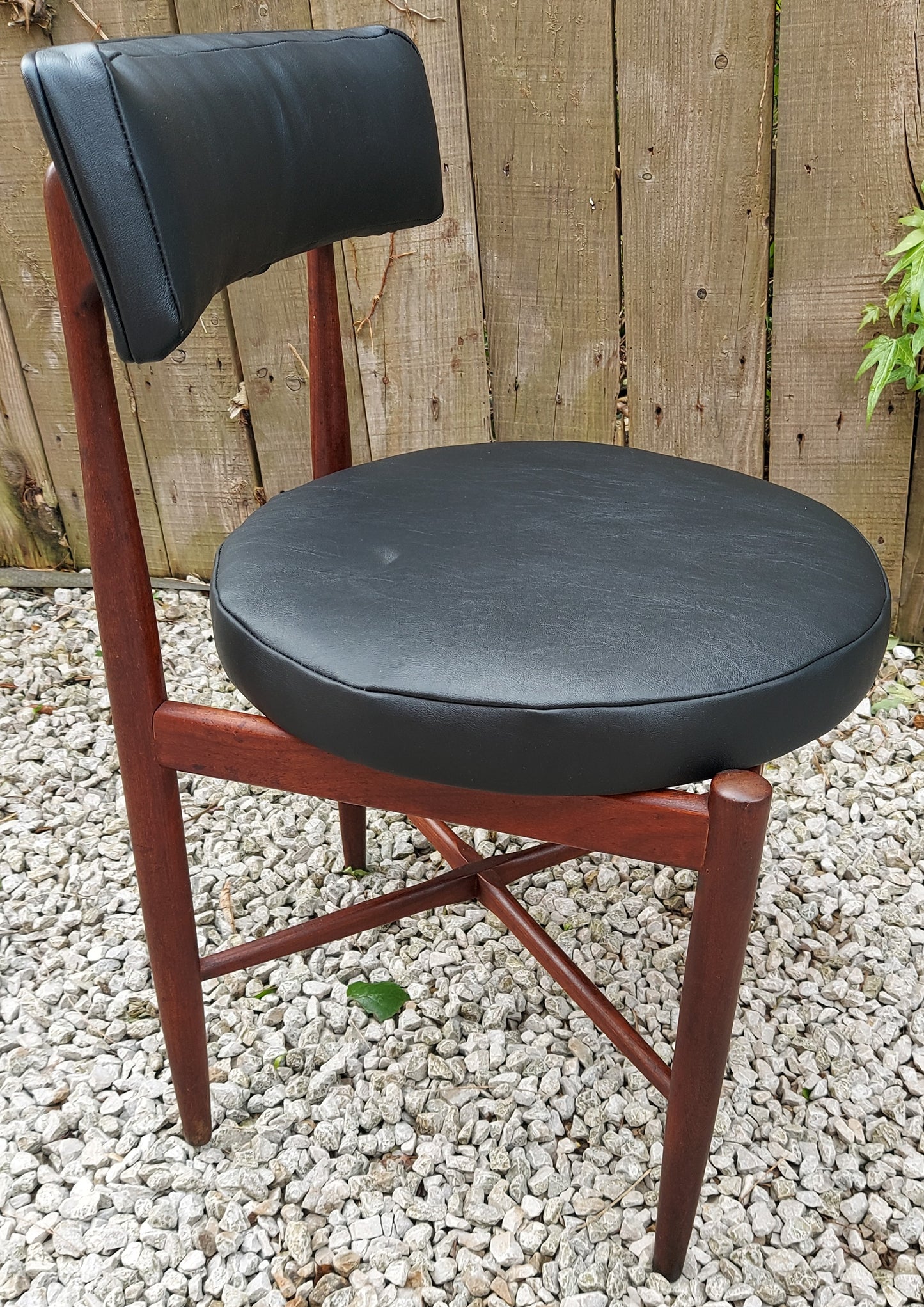 MCM 4 G Plan Fresco Dining Chairs Black Vinyl