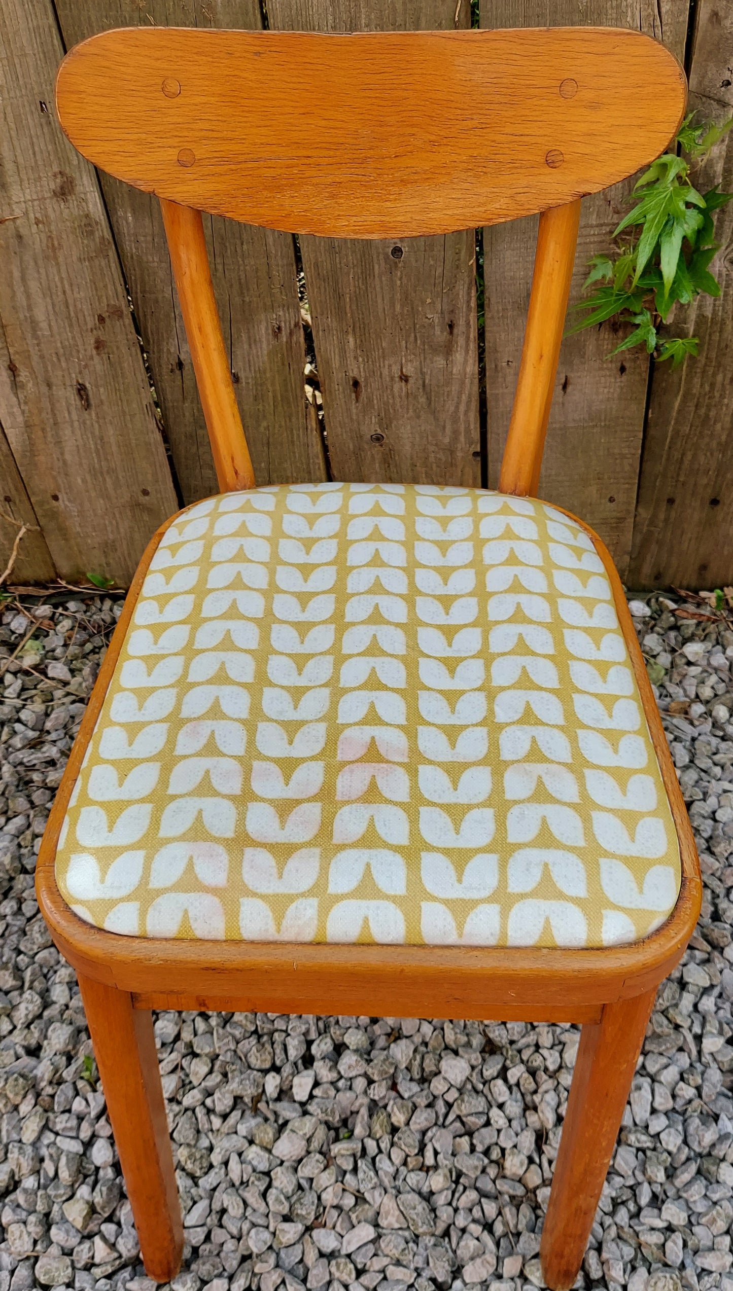 MCM retro 2 kitchen chairs and 2 stools reupholstered