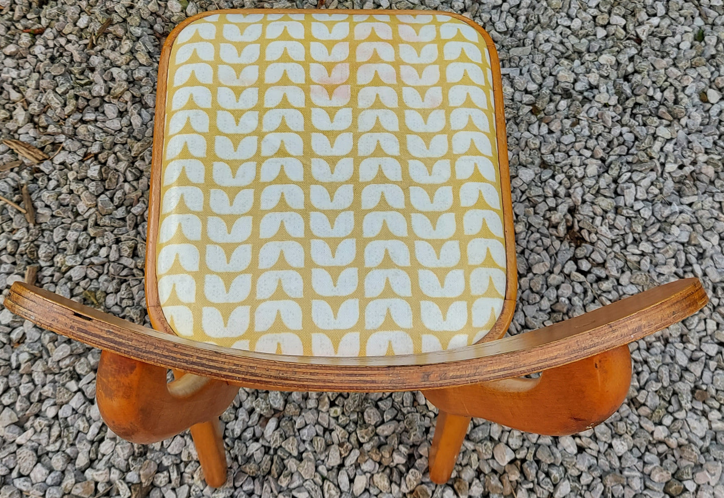 MCM retro 2 kitchen chairs and 2 stools reupholstered