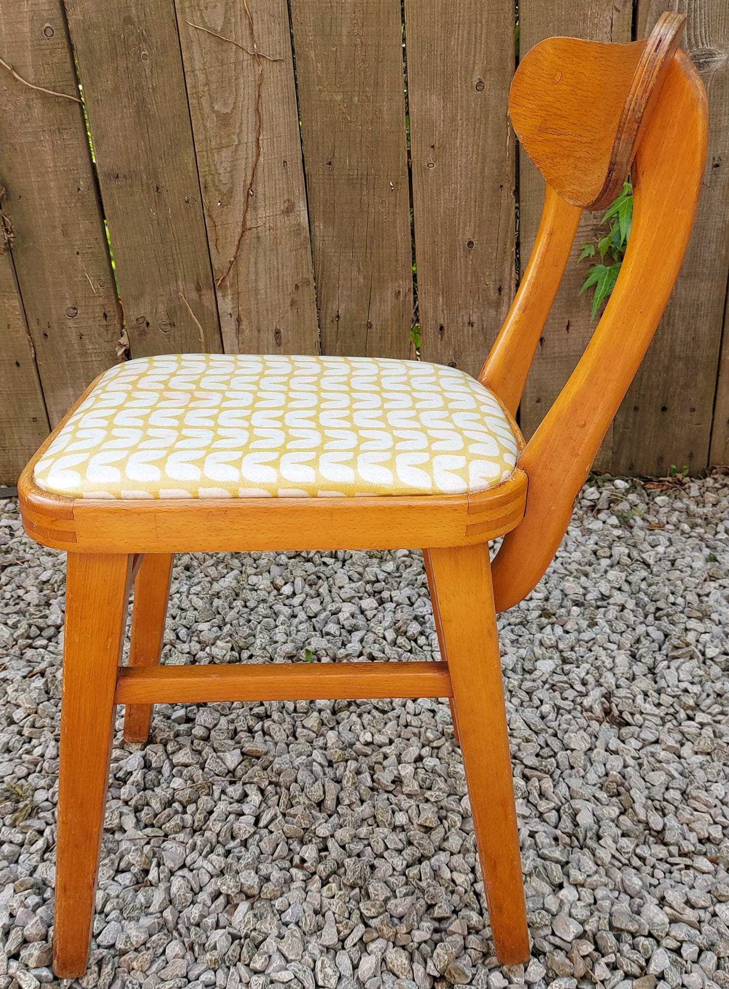 MCM retro 2 kitchen chairs and 2 stools reupholstered