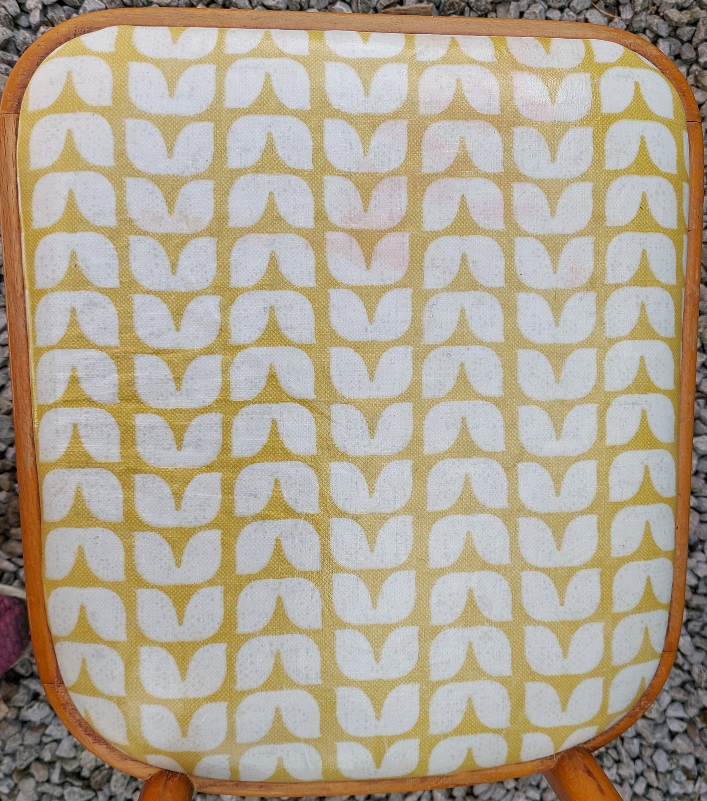 MCM retro 2 kitchen chairs and 2 stools reupholstered