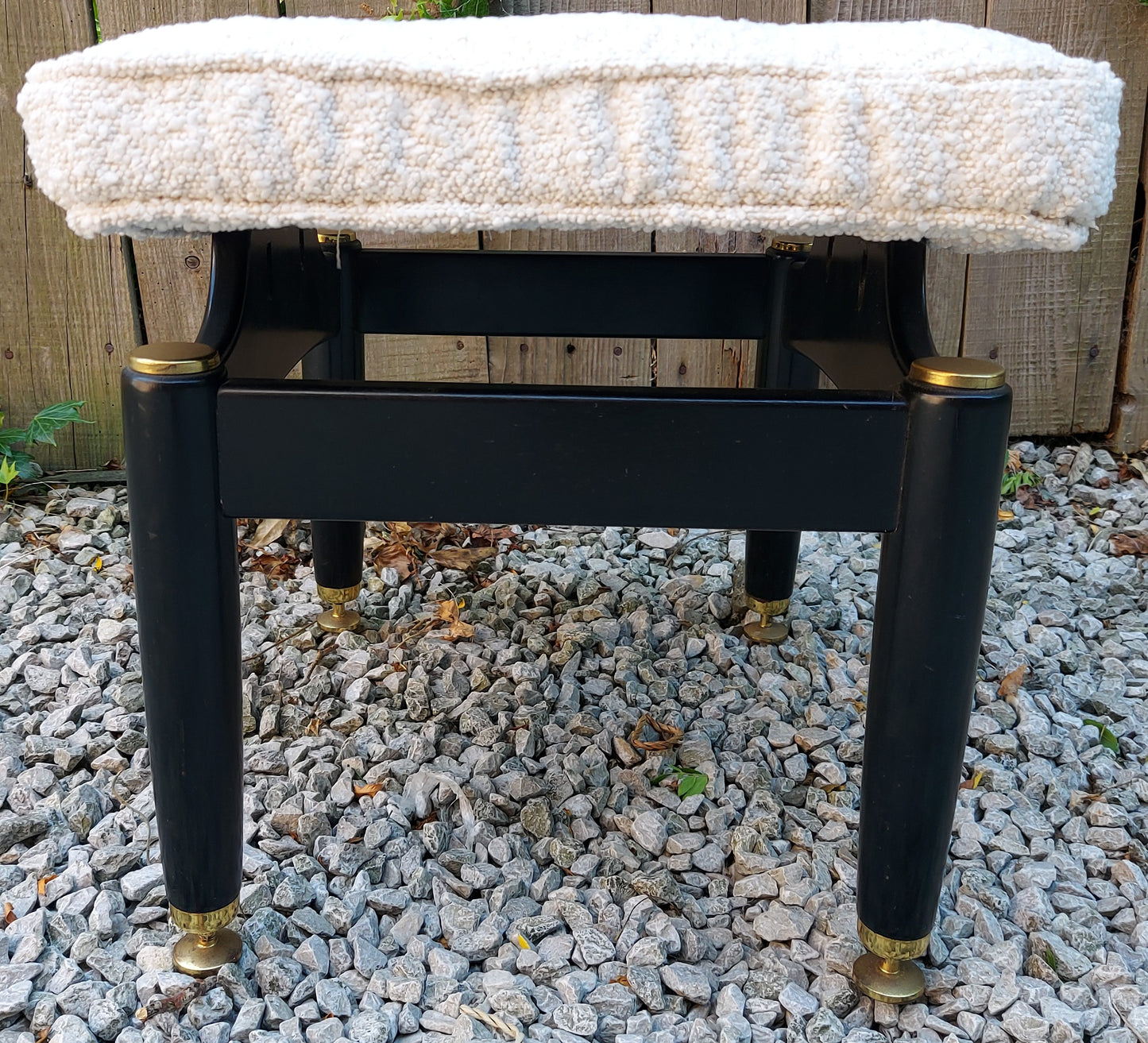 Mid century Modern e gomme gplan ivory bouclé vanity stool
