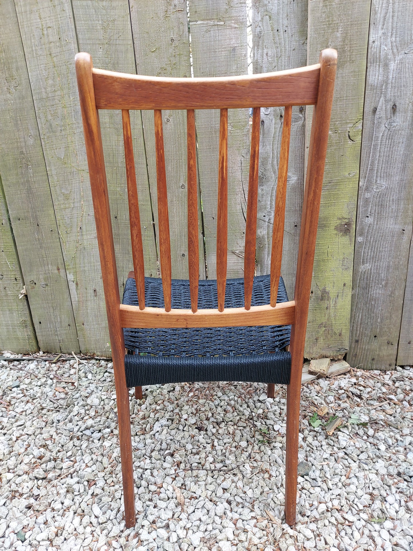 Mid Century Modern 6 Mogens Kold High Back Danish Paper Cord Chairs black