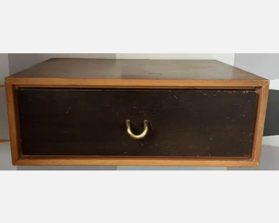 MCM Sylvia and John Red 2 stag walnut bedside tables