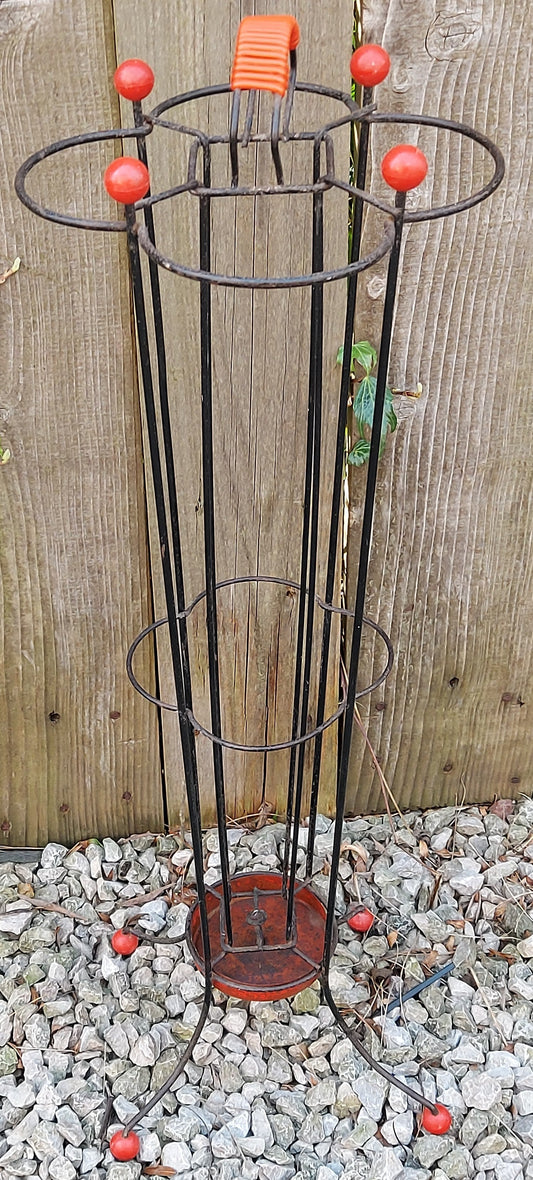 Mcm Atomic Style Wire Umbrella Stick Stand Black Red