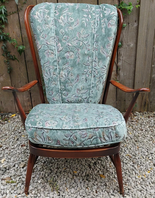 MCM High Back Ercol 478 Chair Traditional Dark finish Refurbished Blue Label