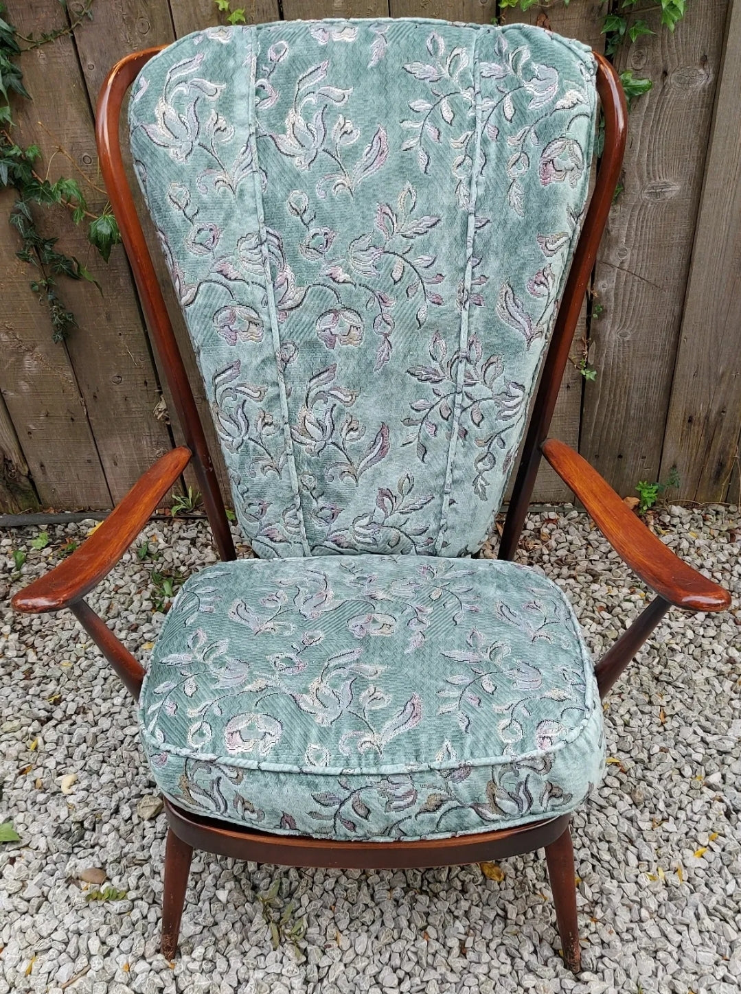 MCM High Back Ercol 478 Chair Traditional Dark finish Refurbished Blue Label