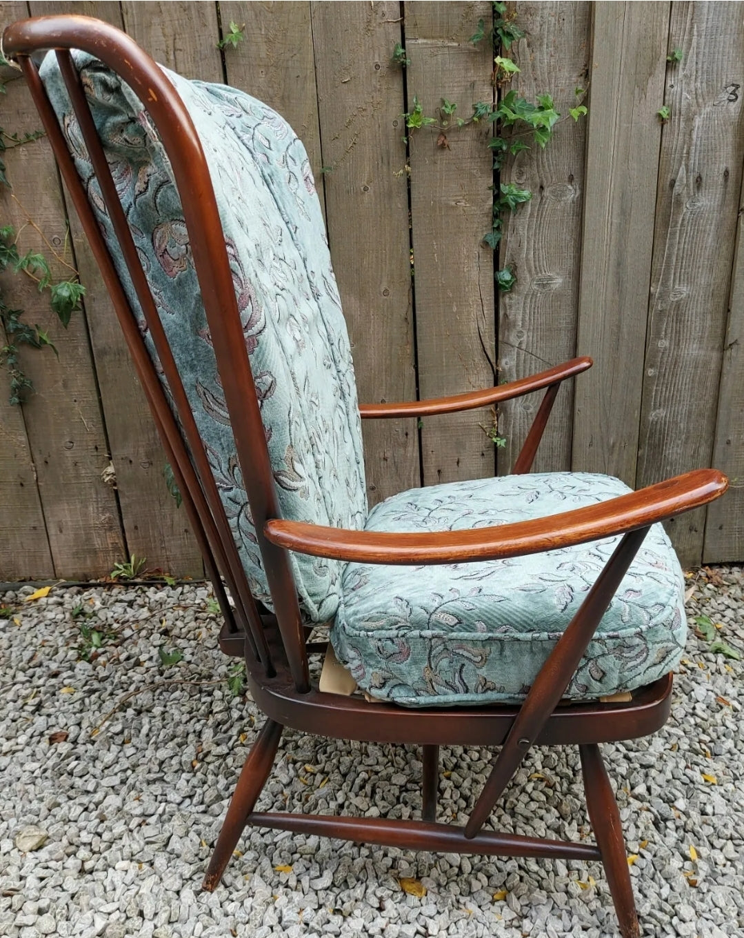 MCM High Back Ercol 478 Chair Traditional Dark finish Refurbished Blue Label