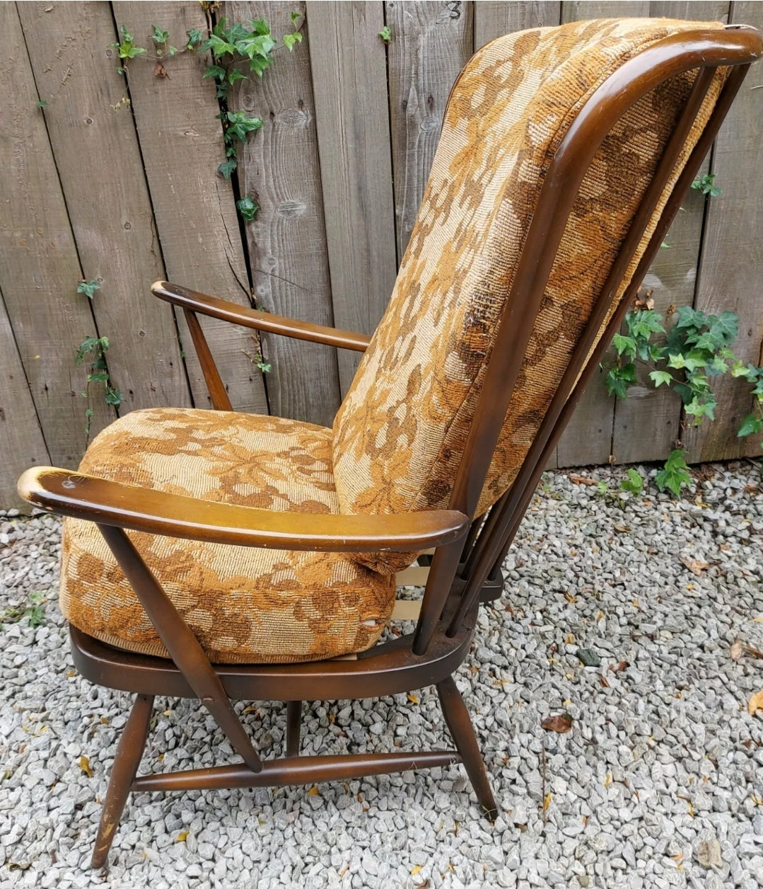 MCM High Back Ercol 478 Chair Traditional Dark finish Refurbished