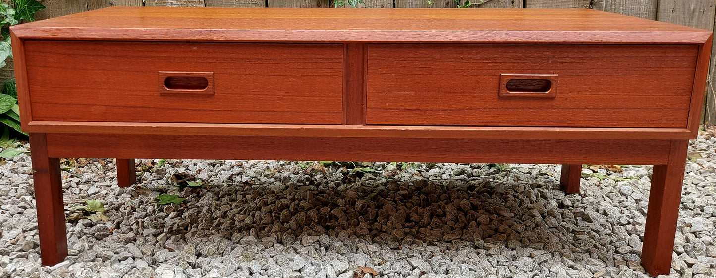 MCM Coffee Console Table With Drawers