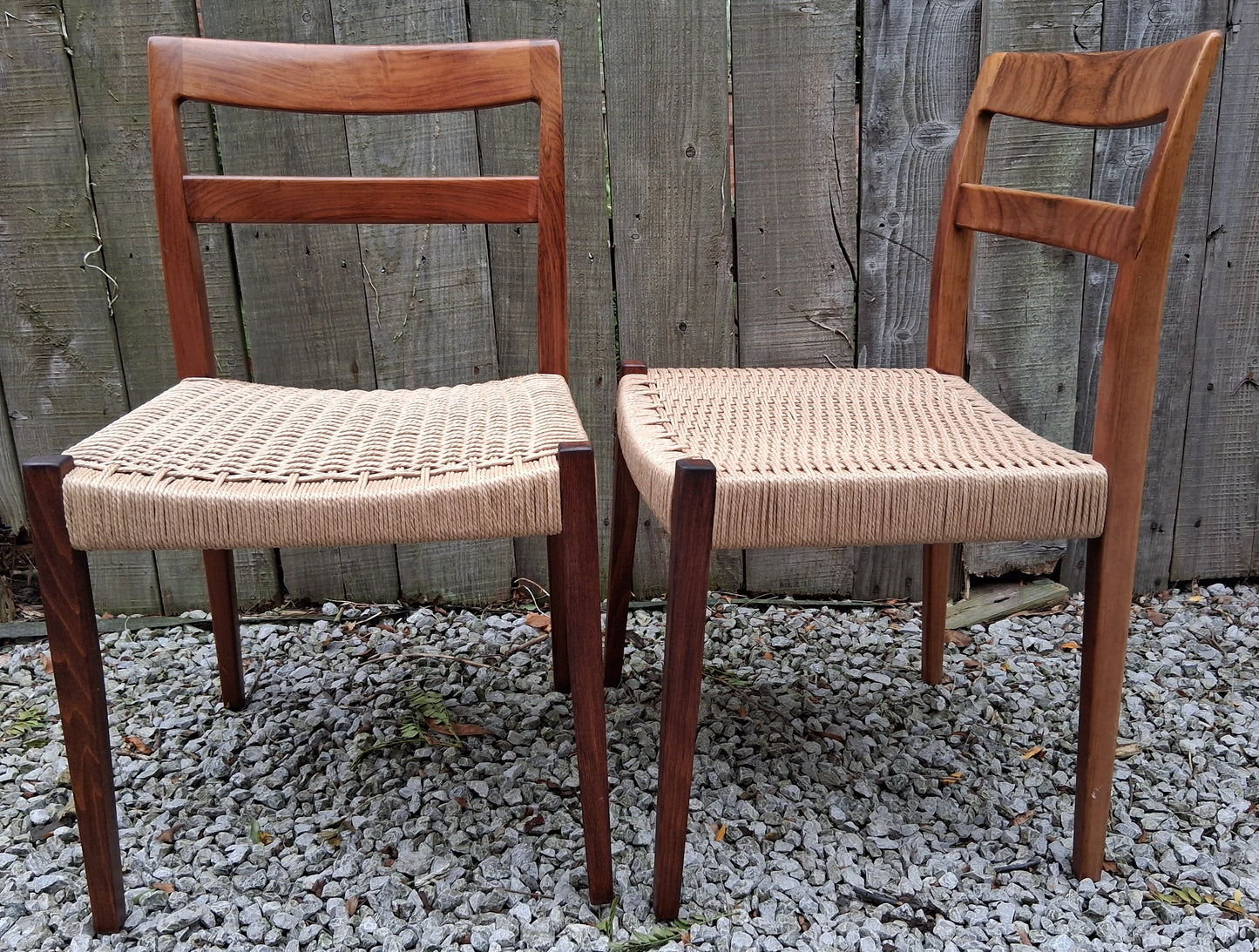 MCM 2 Rosewood dining chairs Nils jonsson Troeds Garmi danish papercord
