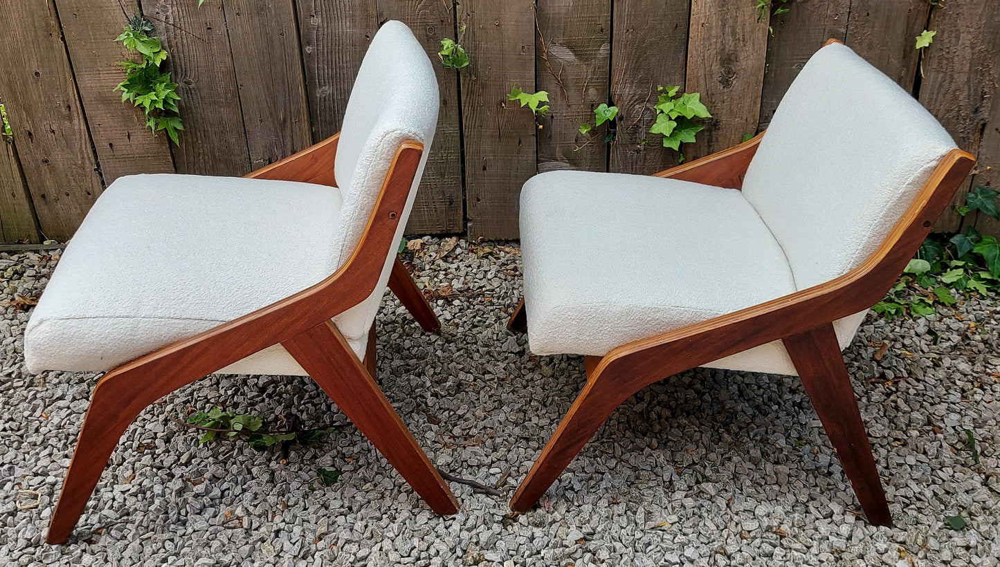 1950s pair of chairs designed by Neil Morris for Morris of Glasgow.