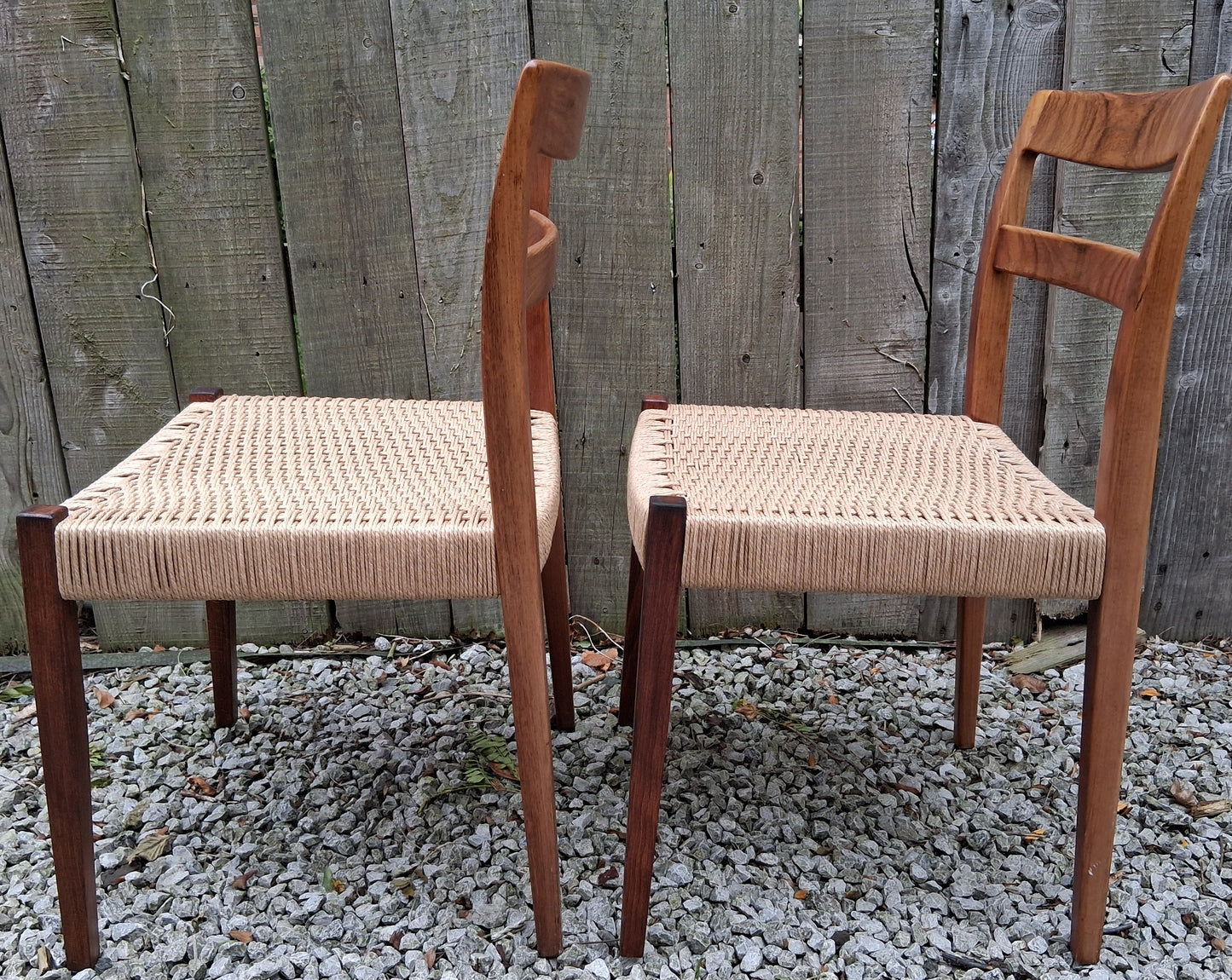 MCM 2 Rosewood dining chairs Nils jonsson Troeds Garmi danish papercord