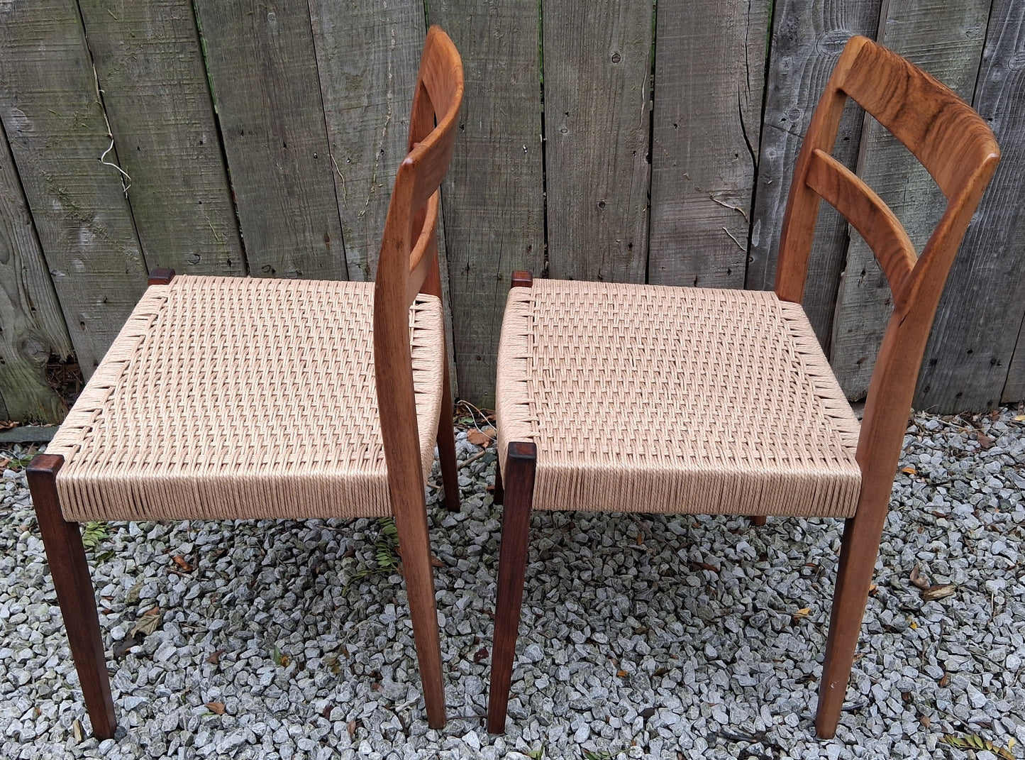 MCM 2 Rosewood dining chairs Nils jonsson Troeds Garmi danish papercord