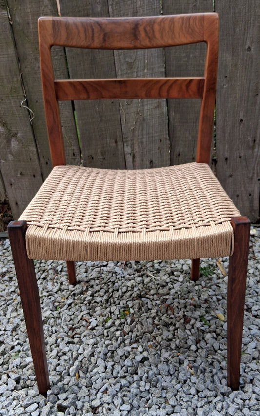 MCM 2 Rosewood dining chairs Nils jonsson Troeds Garmi danish papercord