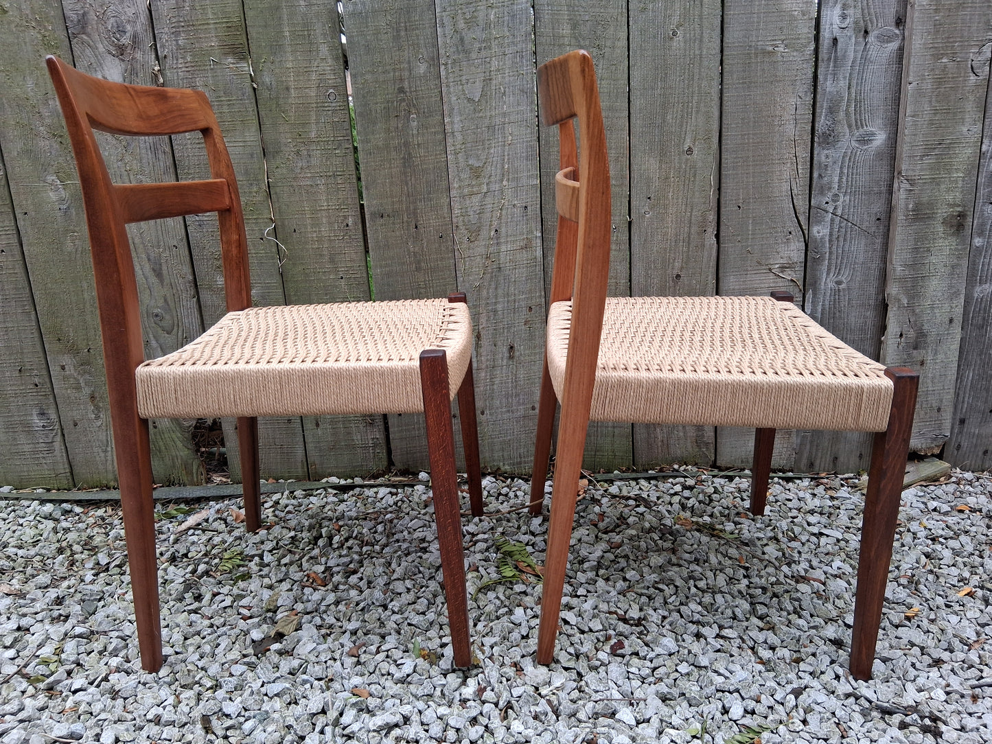 MCM 2 Rosewood dining chairs Nils jonsson Troeds Garmi danish papercord