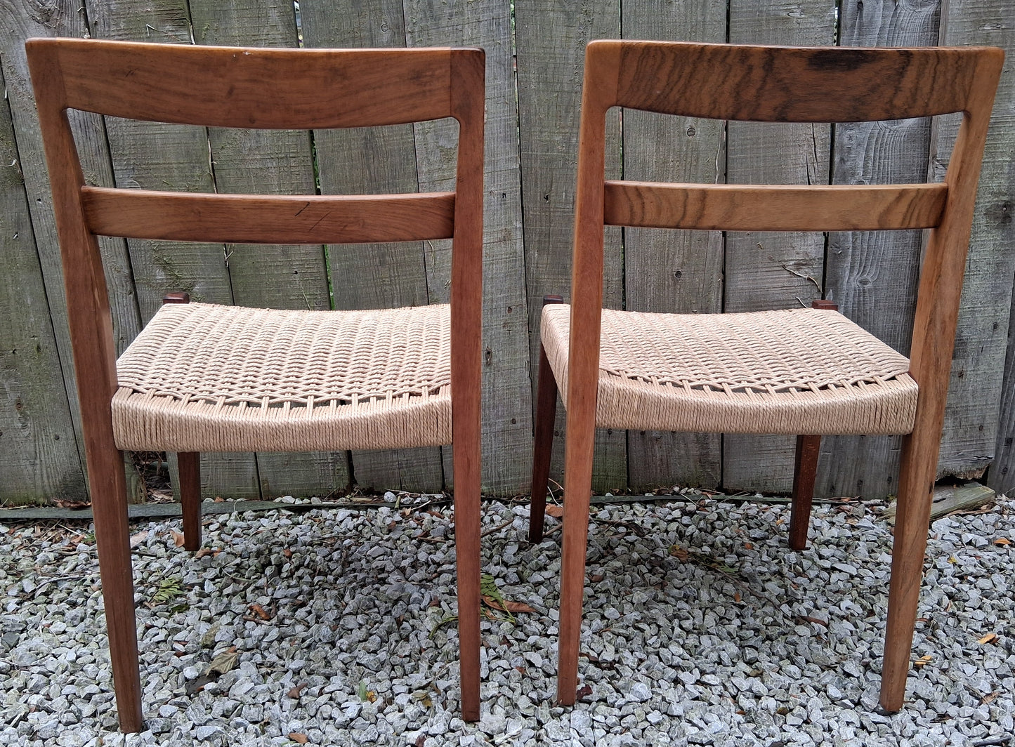 MCM 2 Rosewood dining chairs Nils jonsson Troeds Garmi danish papercord