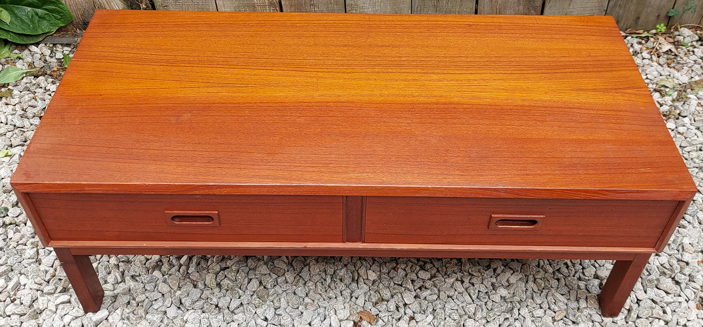 MCM Coffee Console Table With Drawers