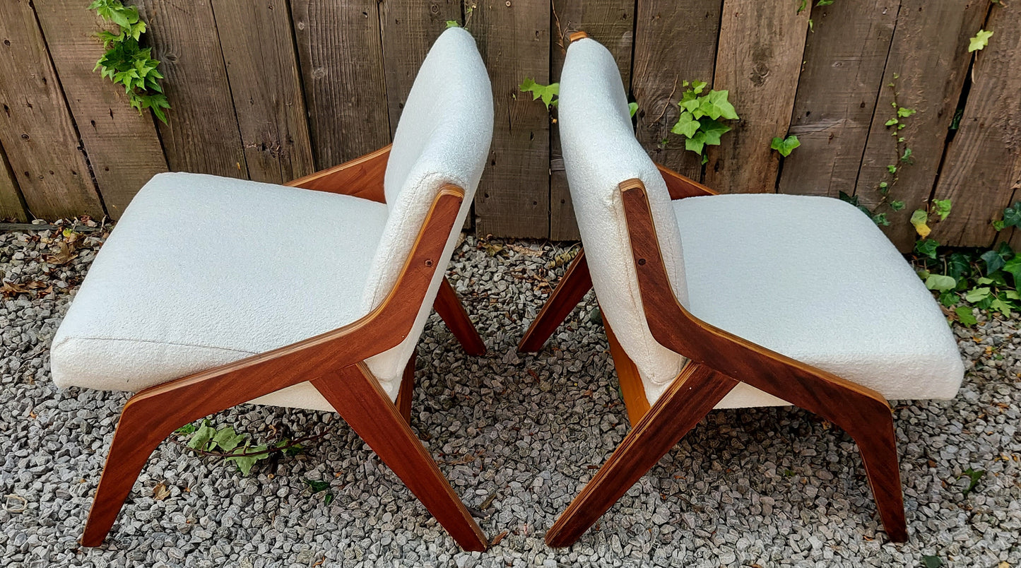 1950s pair of chairs designed by Neil Morris for Morris of Glasgow.