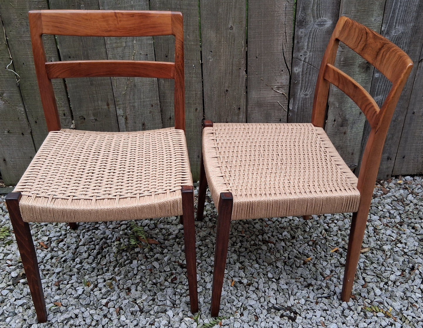 MCM 2 Rosewood dining chairs Nils jonsson Troeds Garmi danish papercord