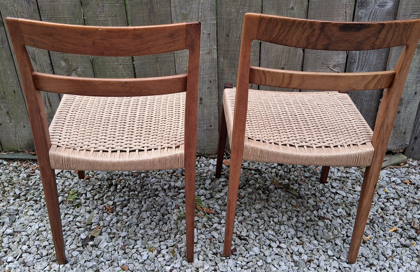 MCM 2 Rosewood dining chairs Nils jonsson Troeds Garmi danish papercord