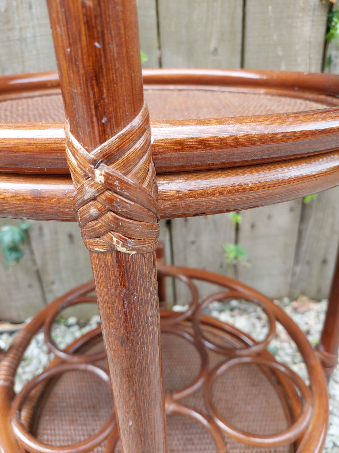 MCM Bamboo Rattan Boho Chic drinks trolley