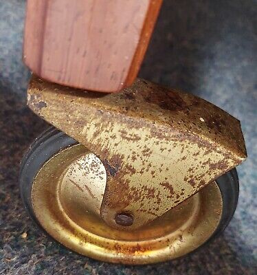 Mid Century Modern Teak Drinks Trolley Metal Handle Black