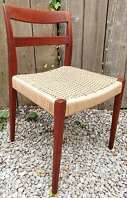 MCM 4 teak dining chairs Nils jonsson Troeds Garmi danish papercord