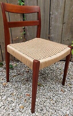 MCM 4 teak dining chairs Nils jonsson Troeds Garmi danish papercord