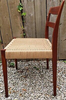 MCM 4 teak dining chairs Nils jonsson Troeds Garmi danish papercord