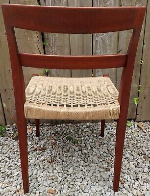 MCM 4 teak dining chairs Nils jonsson Troeds Garmi danish papercord