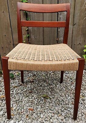 MCM 4 teak dining chairs Nils jonsson Troeds Garmi danish papercord