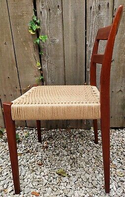 MCM 4 teak dining chairs Nils jonsson Troeds Garmi danish papercord