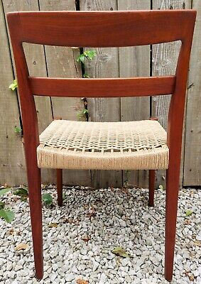 MCM 4 teak dining chairs Nils jonsson Troeds Garmi danish papercord