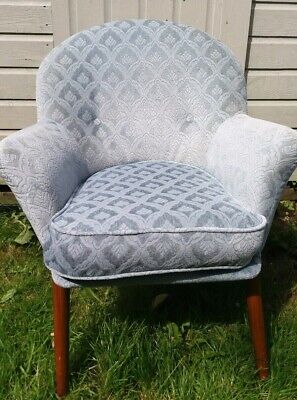 MCM Pair of Toothill cocktail chairs powder blue embossed velvet