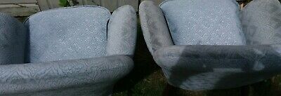 MCM Pair of Toothill cocktail chairs powder blue embossed velvet