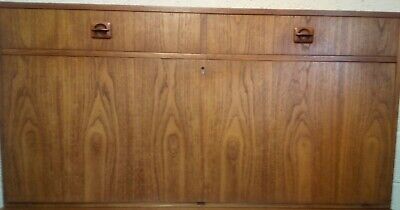 Mid Century Teak Modular Wall Unit Storage System with Desk or Drinks Cabinet