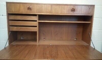 Mid Century Teak Modular Wall Unit Storage System with Desk or Drinks Cabinet