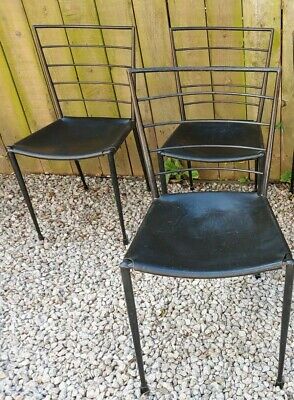 Mid century modern 3 Ladderax Chairs Black Seat Frame